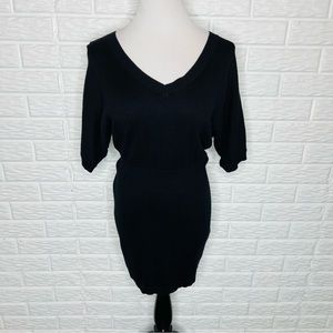 EXPRESS Black Short Dolman Sleeve Knit Sweater Dress Size S